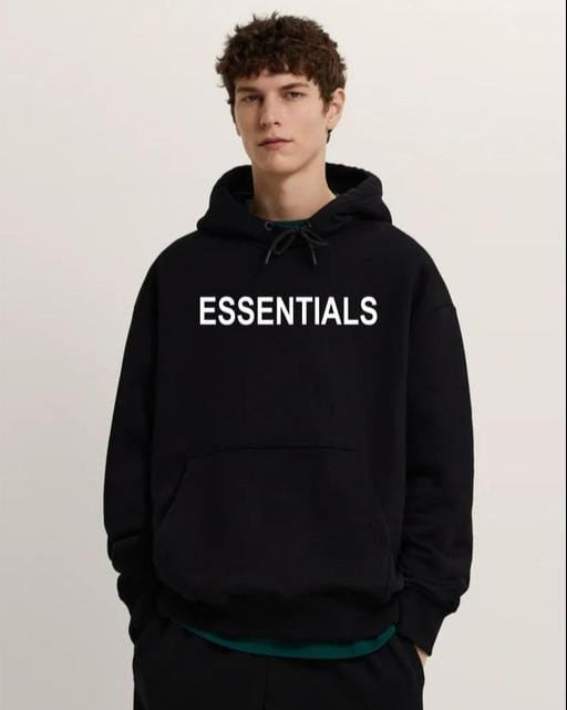 Printed Hoodie for Men & Women (Black, M)