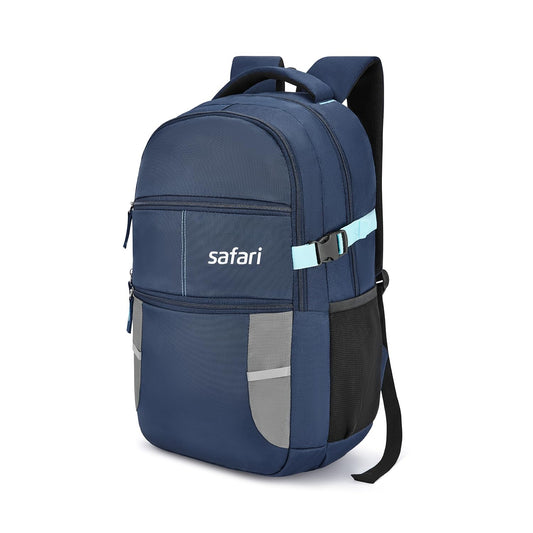 Safari Omega spacious/large laptop backpack with Raincover, college bag, travel bag for men and women, Black, 30 Litre